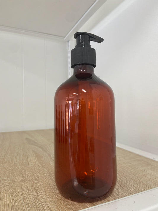 Plastic Amber Pump Bottle